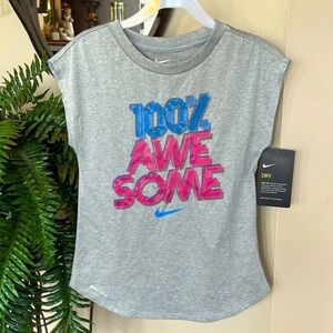 Brand New Nike Dri-Fit 100% Awesome Heather Gray Sleeveless Tank Top Athletic